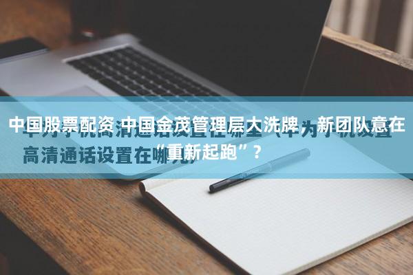 中国股票配资 中国金茂管理层大洗牌，新团队意在“重新起跑”？