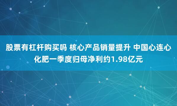 股票有杠杆购买吗 核心产品销量提升 中国心连心化肥一季度归母净利约1.98亿元